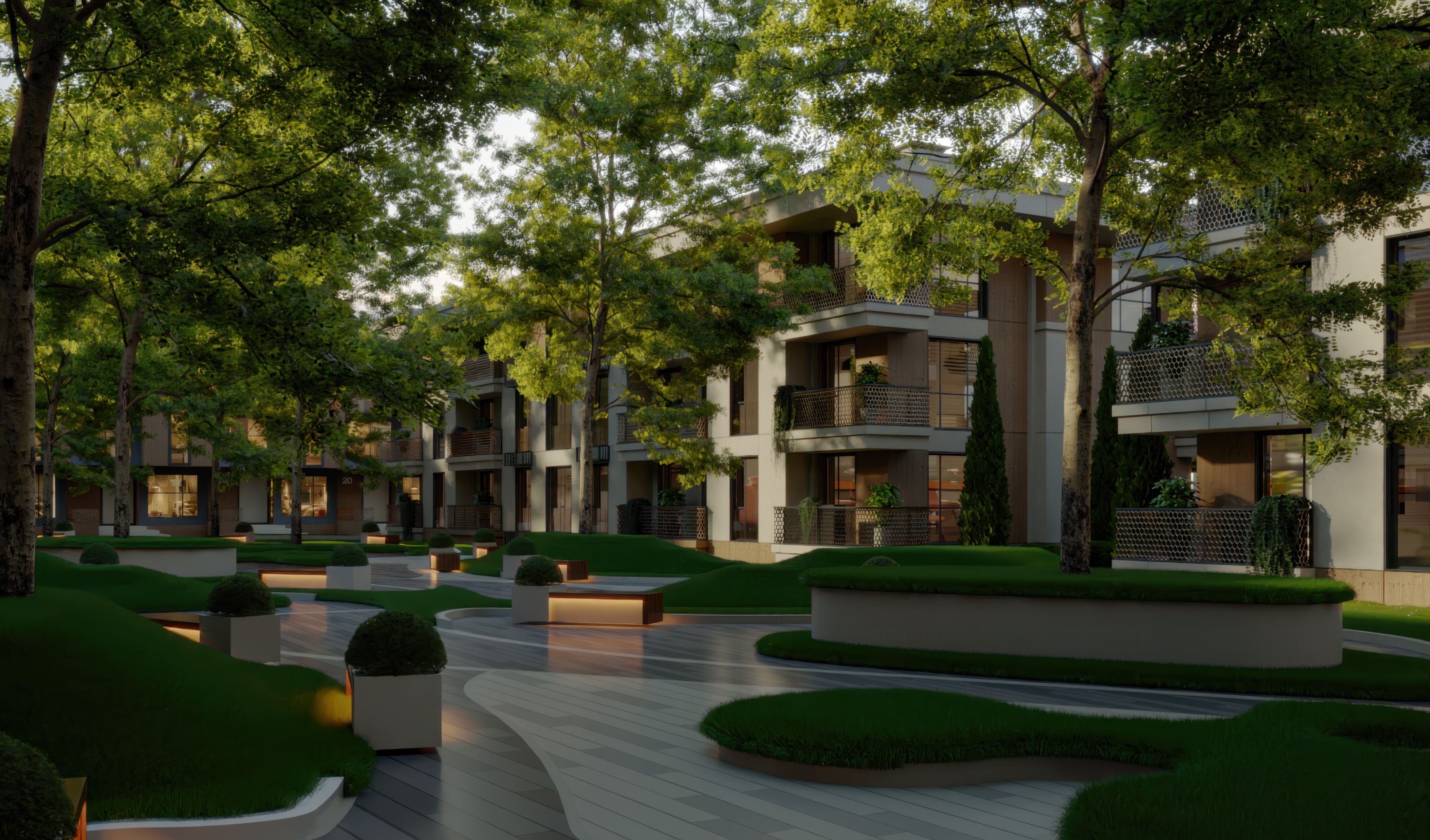 Вечернее освещение комплекса